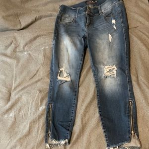 Torrid distressed jeans with zipper ankle detail